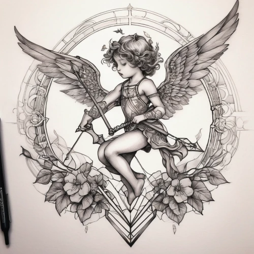 winged heart,angel line art,cupid,baroque angel,cherub,winged,vintage angel,angel wing,angel wings,fallen angel,wings,angel girl,angel figure,archangel,fae,harpy,christmas angel,angel,crying angel,line art wreath,Illustration,Paper based,Paper Based 29