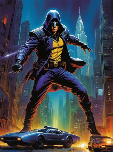 ford maverick,hooded man,action-adventure game,yellow jacket,red hood,renegade,game illustration,cg artwork,sci fiction illustration,gangstar,assassin,star-lord peter jason quill,scorpion,pandemic,merc,awesome arrow,mk1,cover,electro,magneto-optical drive,Illustration,Realistic Fantasy,Realistic Fantasy 32