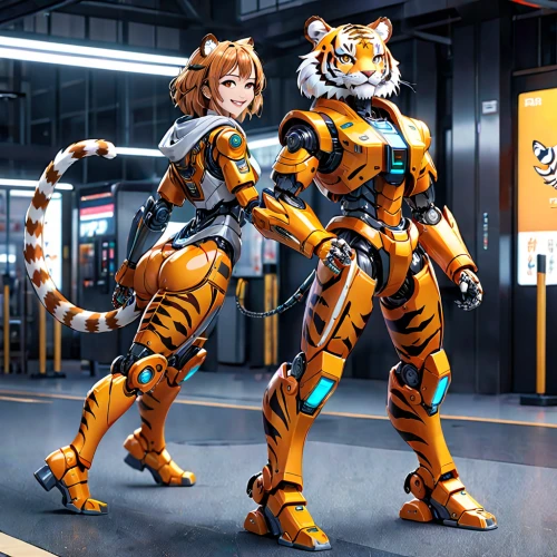 tigers,tigerle,robotics,amurtiger,cg artwork,two cats,felines,symetra,royal tiger,stand models,model kit,tracer,big cats,bengal,bumblebee,bengal cat,robots,predators,robot combat,patrols,Anime,Anime,General