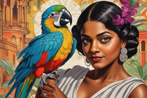 west indian jasmine,kerala,indian art,rosella,indian jasmine,radha,sri lanka,flower and bird illustration,yogananda,black macaws sari,frida,jaya,east indian,indian woman,antigua,exotic bird,bali,perico,caique,jasmine,Illustration,Realistic Fantasy,Realistic Fantasy 21