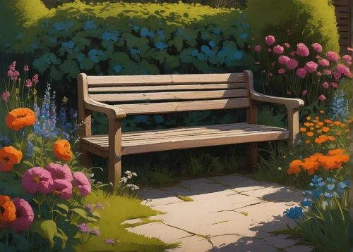 garden bench,park bench,bench,springtime background,outdoor bench,flower bed,benches,flower box,stone bench,cottage garden,flowerbox,spring garden,spring background,wooden bench,flowerbed,red bench,flower boxes,flower stand,flower shop,flower painting,Conceptual Art,Sci-Fi,Sci-Fi 17