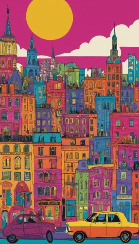 colorful city,pink city,saintpetersburg,saint petersburg,krakow,city cities,city buildings,st petersburg,vilnius,riga,moscow city,stockholm,havana,barcelona,metropolises,kiev,dresden,galata,houses clipart,warsaw,Conceptual Art,Oil color,Oil Color 14