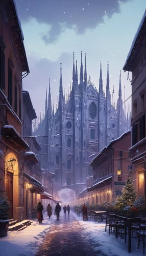 milan cathedral,milan,milano,christmas landscape,duomo,christmas snowy background,duomo di milano,duomo square,eternal city,modena,italy,christmas scene,cathedral of modena,christmasbackground,st mark's square,christmas wallpaper,snow scene,red milan,christmas snow,winter background,Conceptual Art,Fantasy,Fantasy 17