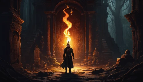 pillar of fire,torch-bearer,light bearer,games of light,hall of the fallen,burning torch,torchlight,the pillar of light,the eternal flame,fire background,pall-bearer,incandescent,threshold,burning candle,embers,sci fiction illustration,torches,the conflagration,the wanderer,flickering flame,Conceptual Art,Sci-Fi,Sci-Fi 05