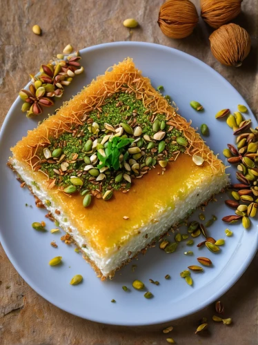 kanafeh,baklava,besan barfi,mandarin cake,quark tart,danish nut cake,halva,south asian sweets,diwali sweets,za'atar,iranian cuisine,almond tiles,indian sweets,persian norooz,bahraini gold,novruz,jaffa,zwiebelkuchen,water chestnut cake,custard tart,Illustration,Realistic Fantasy,Realistic Fantasy 12