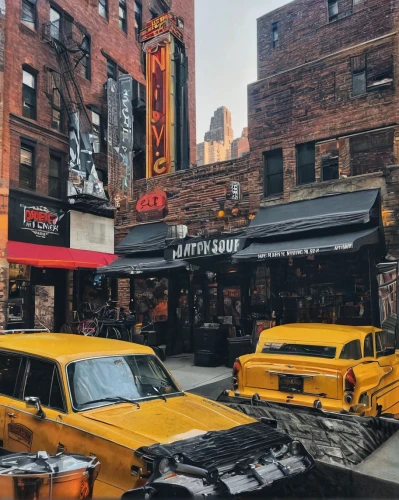 yellow cab,new york restaurant,yellow taxi,meatpacking district,new york taxi,new york streets,taxi cab,harlem,1960's,newyork,70s,ny,nyc,new york city,vintage cars,60s,new york,1950s,record store,deli,Illustration,Paper based,Paper Based 02