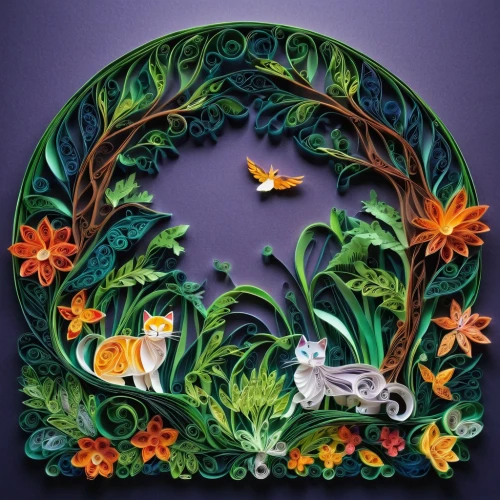 art deco wreaths,door wreath,decorative plate,floral and bird frame,holly wreath,paper art,whimsical animals,wreath of flowers,wreath vector,laurel wreath,decorative art,circular ornament,woodland animals,wall plate,an ornamental bird,fire screen,floral silhouette wreath,spring equinox,autumn wreath,flower and bird illustration,Unique,Paper Cuts,Paper Cuts 09