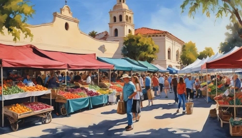 farmers market,farmer's market,fruit market,the market,market,large market,marketplace,principal market,medieval market,market place,market stall,vegetable market,covered market,fruit stands,vendors,fruit stand,stalls,farmers local market,hippy market,palo alto,Art,Classical Oil Painting,Classical Oil Painting 01