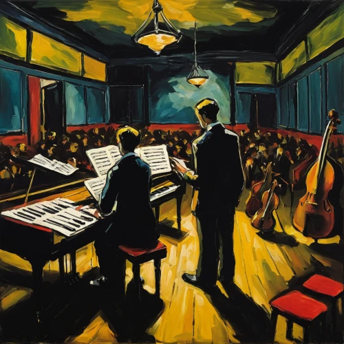 orchestra,orchesta,philharmonic orchestra,symphony orchestra,musicians,concerto for piano,violinists,concert hall,orchestra division,orchestral,piano bar,piano player,music society,musical ensemble,berlin philharmonic orchestra,performers,jazz club,church painting,classroom,ballroom,Art,Artistic Painting,Artistic Painting 37