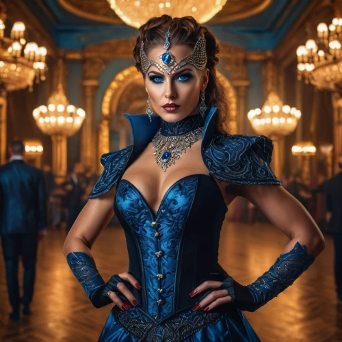 blue enchantress,valerian,cinderella,venetia,celtic queen,the carnival of venice,miss circassian,artemisia,queen of the night,katniss,samara,the enchantress,costume design,bodice,elsa,masquerade,fantasy woman,cleopatra,mystique,femme fatale,Photography,General,Fantasy