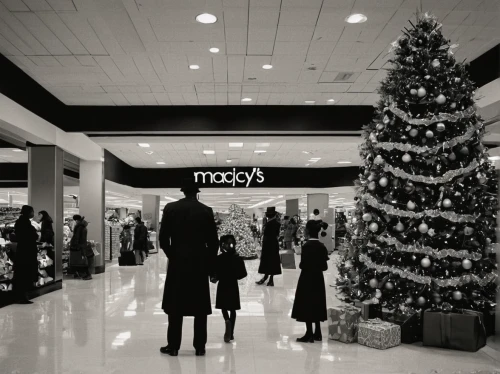 christmas shopping,holiday shopping,shopping icon,mecca,consumerism,shopper,mall,shopping mall,staccato,department store,vintage christmas,woman shopping,shopping icons,shopping center,blackandwhitephotography,retro christmas,black coat,shopping venture,mannequin silhouettes,pre-christmas time,Photography,Black and white photography,Black and White Photography 05