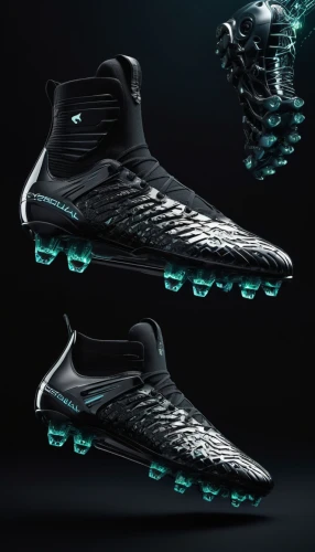 soccer cleat,vapors,football boots,track spikes,bioluminescence,crampons,mags,futuristic,black ice,cleat,steam machines,football gear,spikes,football equipment,sports shoe,predators,lasers,american football cleat,ordered,bubble mist,Conceptual Art,Sci-Fi,Sci-Fi 09
