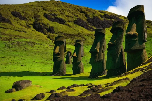 easter island,easter islands,the moai,megaliths,moai,stone circles,standing stones,rapa nui,megalithic,celtic cross,rapanui,stone henge,stone statues,stone towers,stone circle,eastern iceland,fallen giants valley,celtic tree,rock formations,isle of skye,Art,Classical Oil Painting,Classical Oil Painting 16