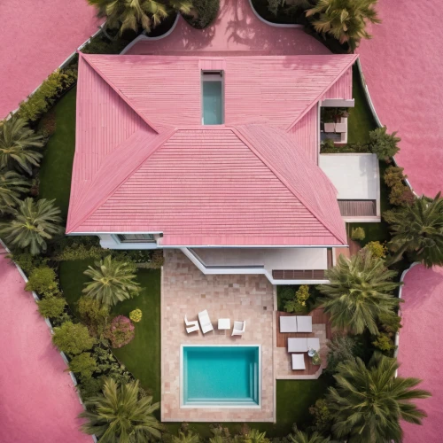 tropical house,airbnb icon,pool house,beach house,florida home,holiday villa,miniature house,bungalow,cabana,over water bungalow,beachhouse,inverted cottage,housetop,pink flamingo,resort,pink flamingos,miami,roof landscape,house roofs,house roof,Photography,General,Natural