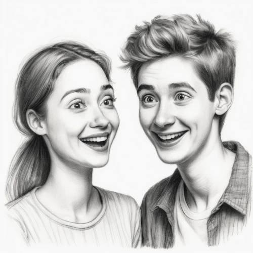young couple,boy and girl,two people,kids illustration,vintage boy and girl,romantic portrait,couple,cartoon people,beautiful couple,vector people,couple - relationship,digital painting,little boy and girl,apple pair,love couple,custom portrait,digital drawing,markler,lindos,graphite,Illustration,Black and White,Black and White 35