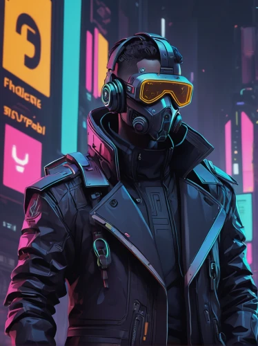 cyberpunk,mute,cyber,cyber glasses,futuristic,pilot,enforcer,scifi,operator,80s,electro,infiltrator,80's design,visor,vector,dystopia,raven rook,dystopian,3d man,echo,Illustration,Retro,Retro 23