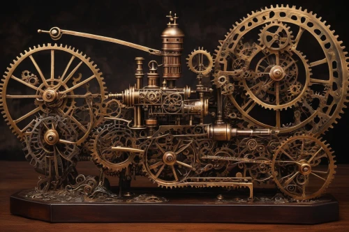 steampunk gears,mechanical puzzle,scientific instrument,clockmaker,steam engine,steampunk,mechanical,old calculating machine,simple machine,cogwheel,wind engine,internal-combustion engine,machinery,model kit,combination machine,orrery,cog,watchmaker,scrap sculpture,experimental musical instrument,Illustration,Realistic Fantasy,Realistic Fantasy 13