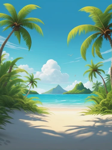 background vector,summer background,cartoon video game background,beach landscape,beach scenery,tropical beach,landscape background,ocean background,coconut trees,beach background,mobile video game vector background,tropical floral background,tropical sea,dream beach,french digital background,an island far away landscape,tropical island,palm tree vector,cuba background,caribbean beach,Illustration,Abstract Fantasy,Abstract Fantasy 22