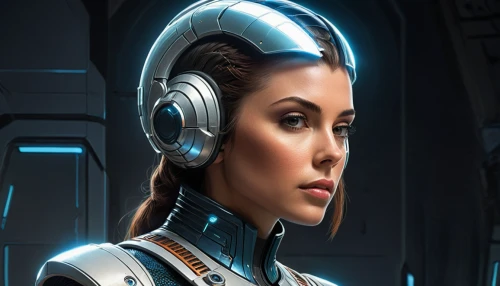 symetra,droid,sci fi,princess leia,cybernetics,sci fiction illustration,cyborg,cg artwork,sci-fi,sci - fi,scifi,headset profile,droids,andromeda,robot icon,headset,science fiction,digital compositing,wireless headset,ai,Conceptual Art,Sci-Fi,Sci-Fi 20