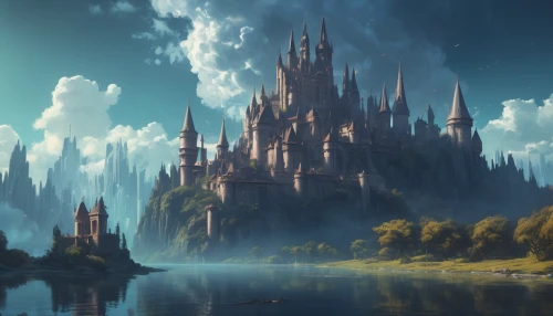 fantasy landscape,fairy tale castle,fantasy city,castle of the corvin,water castle,fantasy world,fairytale castle,fantasy picture,knight's castle,castel,3d fantasy,heroic fantasy,disney castle,hogwarts,fantasy art,castles,castle,gold castle,fairy tale,castelul peles,Conceptual Art,Fantasy,Fantasy 01