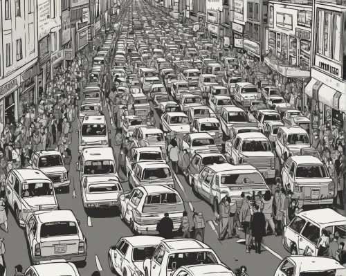 traffic queue,vintage 1978-82,istanbul city,1960's,traffic jams,old havana,congestion,merceds-benz,polski fiat 125p,polish fiat 126p,traffic congestion,traffic jam,saigon,nevsky avenue,via roma,fiat 501,fiat500,fiat 500,east german,fiat 600,Illustration,Vector,Vector 10