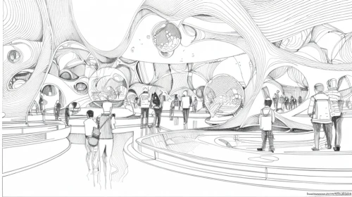 stage design,panoramical,futuristic art museum,archidaily,musical dome,line drawing,sky space concept,concept art,school design,soumaya museum,arq,amphitheater,sheet drawing,carousel,frame drawing,futuristic architecture,wireframe graphics,orchestral,orchestra,honeycomb structure,Design Sketch,Design Sketch,Hand-drawn Line Art
