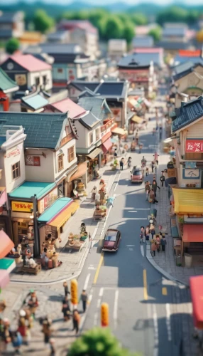 tilt shift,3d render,korean folk village,small towns,korean village snow,moc chau hill,render,3d rendered,shopping street,flea market,christmas town,tiny world,cinema 4d,marketplace,lego background,neighborhood,minimarket,3d rendering,suburb,low-poly,Unique,3D,Panoramic