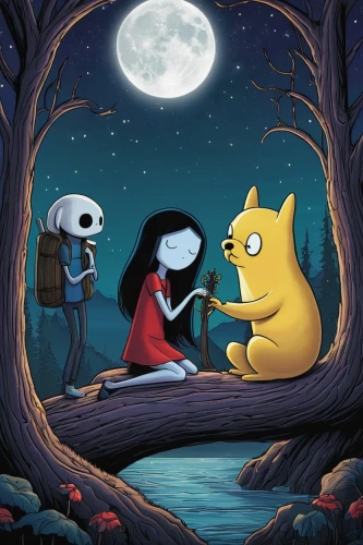 halloween poster,halloween illustration,cute cartoon image,romantic night,halloween ghosts,halloween scene,halloween background,three friends,romantic scene,halloween and horror,halloween night,game illustration,halloween wallpaper,wooser,halloween 2019,halloween2019,dance of death,halloween,friendly three,haloween,Illustration,Realistic Fantasy,Realistic Fantasy 41