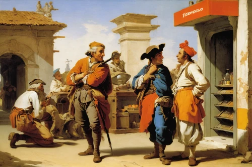 pilgrims,merchant,street musicians,vendors,orientalism,vendor,the market,market introduction,commerce,musicians,the pied piper of hamelin,the sale,portuguese galley,market trade,spice market,samaritan,bellini,street scene,sicilian cuisine,winemaker,Art,Classical Oil Painting,Classical Oil Painting 40