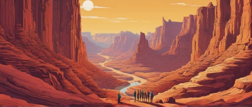 canyon,desert landscape,desert desert landscape,desert,guards of the canyon,street canyon,the desert,travel poster,arid landscape,moon valley,red canyon tunnel,badlands,fairyland canyon,slot canyon,red rock canyon,desert background,futuristic landscape,valley of the moon,capture desert,grand canyon,Illustration,Realistic Fantasy,Realistic Fantasy 36