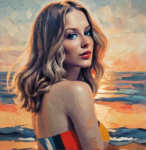 oil painting on canvas,oil painting,oil on canvas,jennifer lawrence - female,bondi,blonde woman,digital painting,malibu,the blonde in the river,painting technique,girl portrait,girl on the river,world digital painting,girl on the boat,girl on the dune,color pencil,by the sea,art painting,photo painting,painting