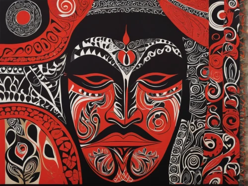 indigenous painting,aboriginal painting,maori,theyyam,tribal masks,aboriginal art,tribal bull,aboriginal artwork,african masks,african art,shamanic,indian art,indigenous culture,khokhloma painting,shamanism,aboriginal culture,tribal chief,aboriginal,red chief,east indian pattern,Art,Artistic Painting,Artistic Painting 23