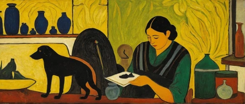 girl with dog,woman drinking coffee,woman at cafe,woman sitting,girl in the kitchen,braque saint-germain,khokhloma painting,braque francais,olle gill,tea ceremony,praying woman,boy and dog,women at cafe,woman with ice-cream,shirakami-sanchi,woman praying,basset artésien normand,folk art,girl at the computer,man with a computer,Art,Artistic Painting,Artistic Painting 27