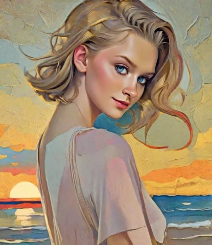 beach background,blonde woman,malibu,girl-in-pop-art,photo painting,the blonde in the river,oil painting,girl on the dune,romantic portrait,oil painting on canvas,connie stevens - female,marilyn,by the sea,marilyn monroe,oil on canvas,vintage art,marylyn monroe - female,art painting,aphrodite,digital painting