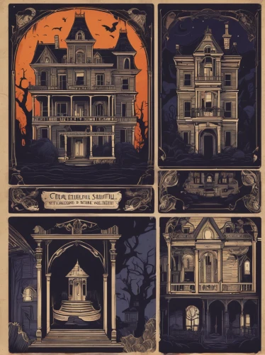 houses clipart,halloween icons,the haunted house,haunted house,halloween illustration,serial houses,halloween background,halloween ghosts,witch house,halloween silhouettes,victorian,halloween paper,halloween scene,houses silhouette,witch's house,halloween borders,vintage halloween,houses,halloween decor,halloween and horror,Illustration,Paper based,Paper Based 16