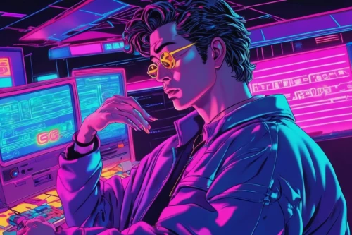 80s,cyberpunk,80's design,cyber glasses,cyber,neon coffee,vector illustration,dj,aesthetic,neon,arcade,jukebox,neon light,coder,vector art,synthesizer,terminator,neon lights,1980's,retro diner,Conceptual Art,Sci-Fi,Sci-Fi 28