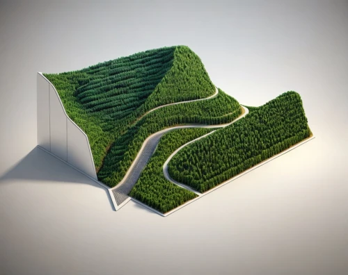 green folded paper,block of grass,terraces,landform,trees with stitching,winding road,golf landscape,winding roads,small landscape,spiral book,green landscape,landscape plan,terrain,grass roof,mountain slope,topography,grass golf ball,book pages,3d car wallpaper,hedge,Common,Common,Natural