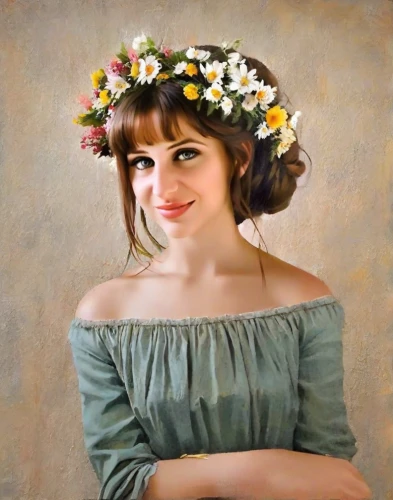 girl in flowers,girl in a wreath,beautiful girl with flowers,portrait of a girl,romantic portrait,girl portrait,emile vernon,vintage female portrait,fantasy portrait,flower girl,flower crown,kahila garland-lily,floral wreath,photo painting,marguerite,young woman,flowers png,vintage woman,floral garland,vintage girl