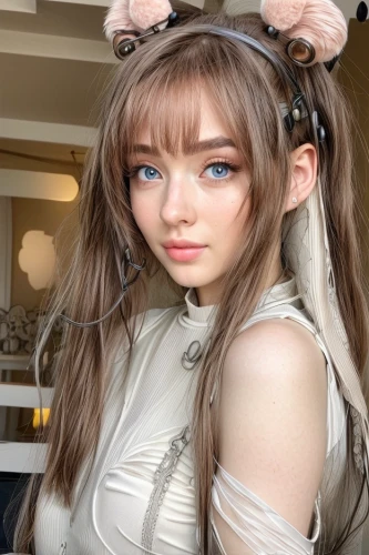 realdoll,heterochromia,doll paola reina,anime girl,fizzy,pale,doll looking in mirror,female doll,bangs,steampunk,doll's facial features,eurasian,artificial hair integrations,porcelain doll,asian costume,french silk,girl doll,belarus byn,model doll,ai