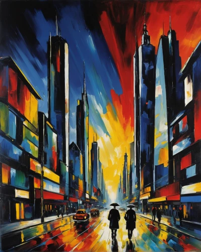 city in flames,city scape,cityscape,colorful city,skyscrapers,metropolis,capital cities,pedestrian,oil painting on canvas,black city,city highway,metropolises,city skyline,art painting,cities,city cities,high-rises,glass painting,tall buildings,evening city,Art,Artistic Painting,Artistic Painting 37