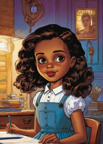 tiana,girl in the kitchen,hushpuppy,rosa ' amber cover,waitress,moana,book illustration,maria bayo,girl studying,a collection of short stories for children,cooking book cover,little girl reading,yolanda's-magnolia,madeleine,african american woman,merida,angelica,agnes,afroamerican,child with a book,Conceptual Art,Fantasy,Fantasy 07