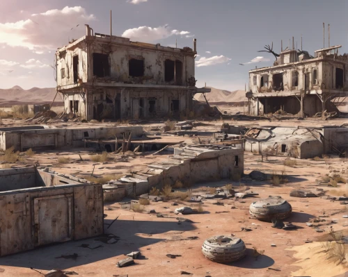wasteland,post-apocalyptic landscape,ruins,post apocalyptic,destroyed city,desolate,desolation,ancient city,fallout4,ruin,settlement,deserted,ghost town,ancient buildings,development concept,derelict,lost places,post-apocalypse,the ruins of the,fallout,Conceptual Art,Daily,Daily 35