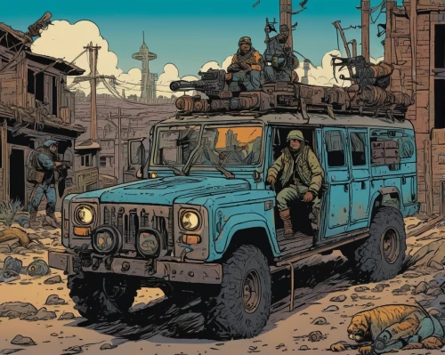 humvee,snatch land rover,armored vehicle,medium tactical vehicle replacement,land-rover,war correspondent,uaz-452,military jeep,uaz patriot,land rover defender,armored car,uaz-469,isuzu trooper,jeep rubicon,the vehicle,willys jeep,lost in war,post apocalyptic,military vehicle,convoy,Illustration,Vector,Vector 15