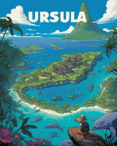 ushuaia,polynesia,utopian,ursa,uri,ukulele,uninhabited island,uruburu,aruba,underwater oasis,undhiyu,luau,bora-bora,travel poster,russo-european laika,peninsula,mauritius,uusimaa,studio ghibli,nusa penida,Illustration,American Style,American Style 12