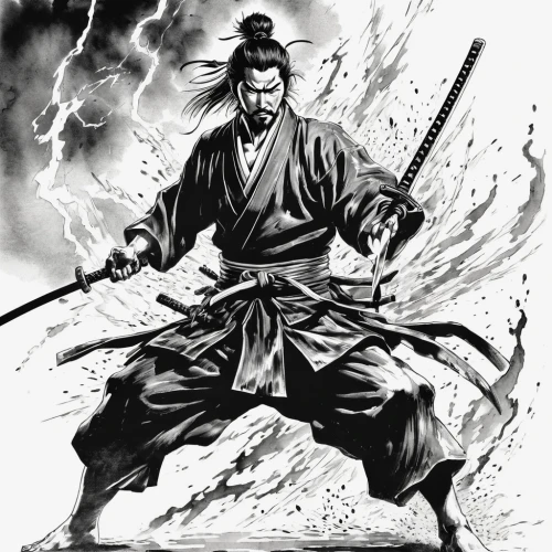 yi sun sin,kenjutsu,daitō-ryū aiki-jūjutsu,xing yi quan,haidong gumdo,samurai,sōjutsu,taijiquan,samurai fighter,dobok,japanese martial arts,kungfu,eskrima,shorinji kempo,kung fu,shaolin kung fu,sambo (martial art),wushu,battōjutsu,iaijutsu,Illustration,Black and White,Black and White 34