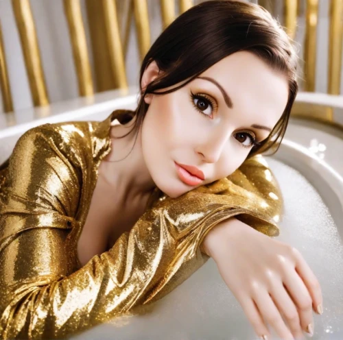 bathtub,mary-gold,gold glitter,dita,gold colored,angelina jolie,tub,the girl in the bathtub,gold color,gold jewelry,gold bracelet,yellow-gold,gold watch,milk bath,gold lacquer,golden,chrystal,gold plated,gold eyes,wet