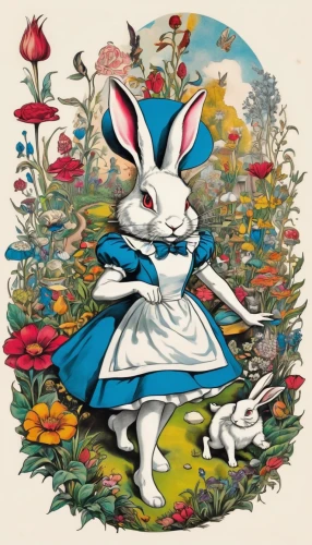 alice in wonderland,white rabbit,audubon's cottontail,peter rabbit,rabbits and hares,alice,kate greenaway,american snapshot'hare,gray hare,wonderland,cottontail,hare trail,eglantine,bunny on flower,white bunny,fairy tale character,wild rabbit,hares,hans christian andersen,rabbit,Illustration,Black and White,Black and White 25