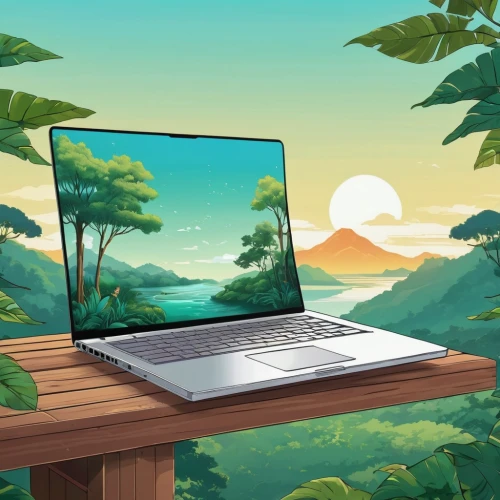 background vector,laptop screen,cartoon video game background,laptop,landscape background,summer background,computer graphics,background screen,forest workplace,forest background,desk top,apple desk,desktop,safari,desktop computer,digital background,background view nature,tropical floral background,laptop in the office,pc laptop,Illustration,Japanese style,Japanese Style 07