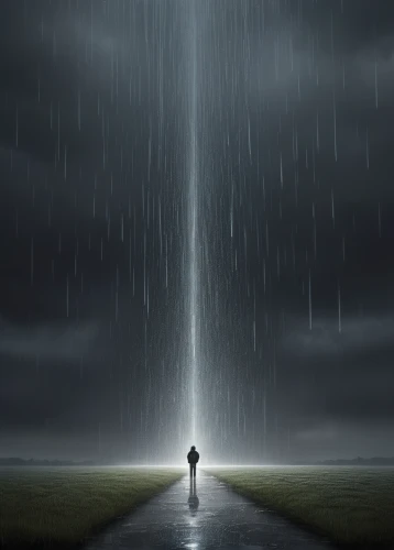 tribute in light,walking in the rain,heavy rain,wall of tears,angel's tears,drop of rain,rainstorm,light rain,rain,silver rain,monsoon,rain field,raindrop,raindops,teardrops,in the rain,raining,loneliness,rains,to be alone,Conceptual Art,Sci-Fi,Sci-Fi 25