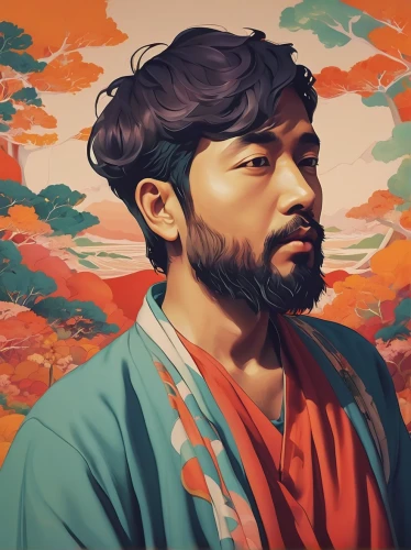 digital painting,vector illustration,shirakami-sanchi,world digital painting,samurai,artist portrait,vector art,fantasy portrait,choi kwang-do,portrait background,digital art,白斩鸡,self-portrait,digital illustration,hand digital painting,japanese wave,japanese art,digital artwork,illustrator,japanese waves,Art,Classical Oil Painting,Classical Oil Painting 04